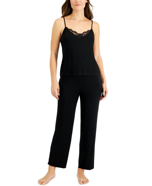 Knit Lace-Trim Cami Pajama Set