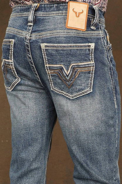 Embroidered Western Jeans