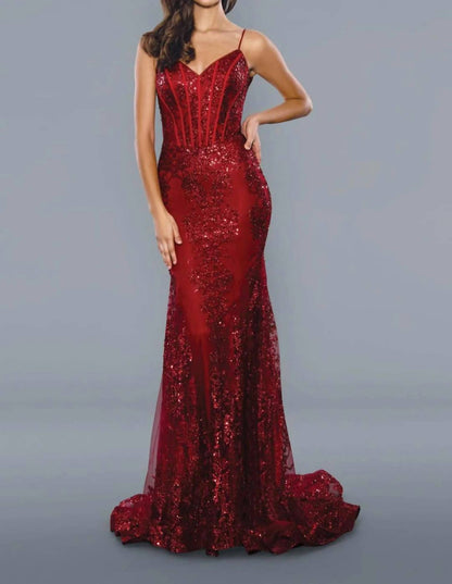 Long Formal Sequin Prom Dress
