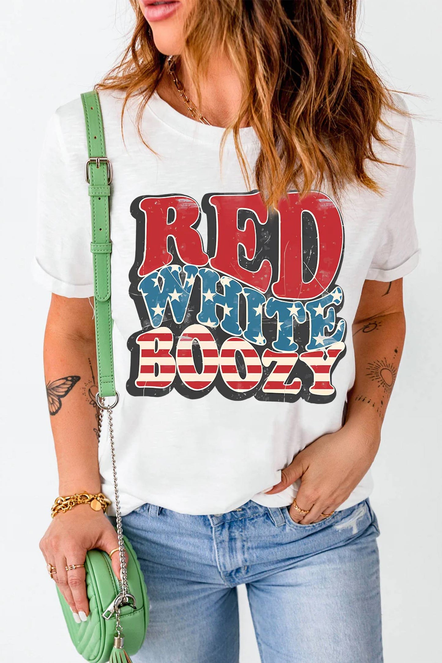 Red White Boozy Patriotic Graphic Tee
