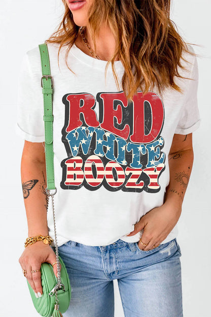 Red White Boozy Patriotic Graphic Tee