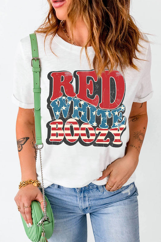 Red White Boozy Patriotic Graphic Tee