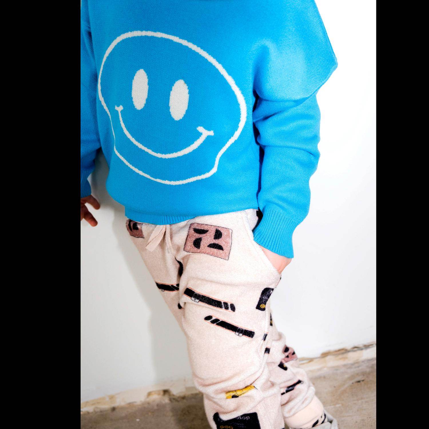 Bizz x Siss - Kid's Unisex Knit Smiley Sweater - Rack Hunt -