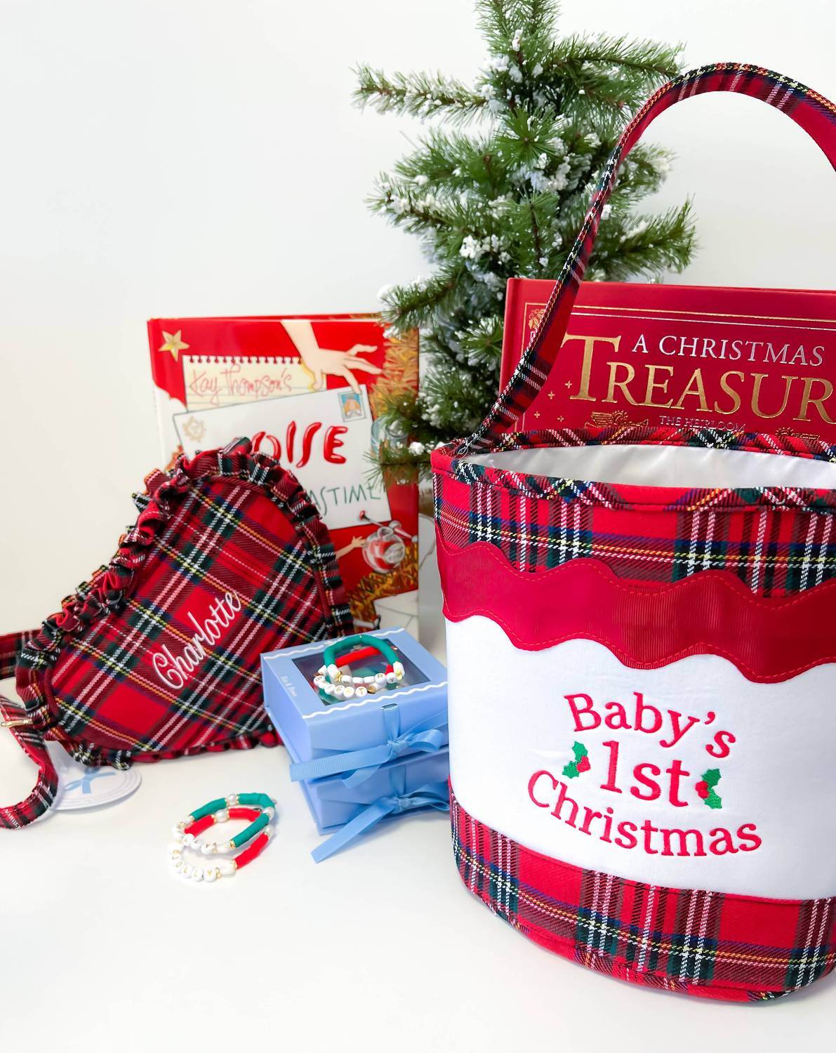 Bits & Bows - Baby's 1st Christmas Toy Tote/Gifting Bucket - Rack Hunt -