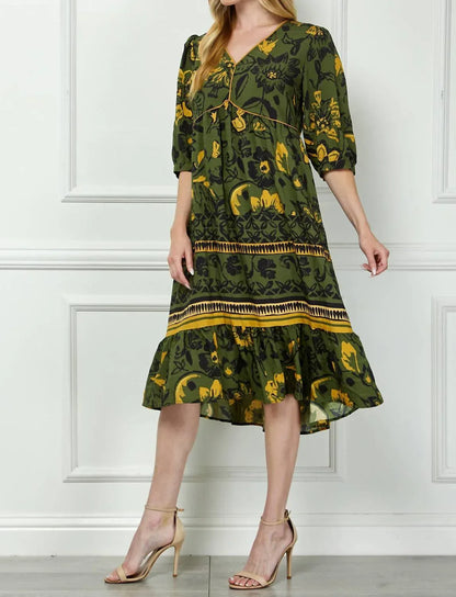 Figueroa & Flower - Boho Print Peasant Dress - Rack Hunt