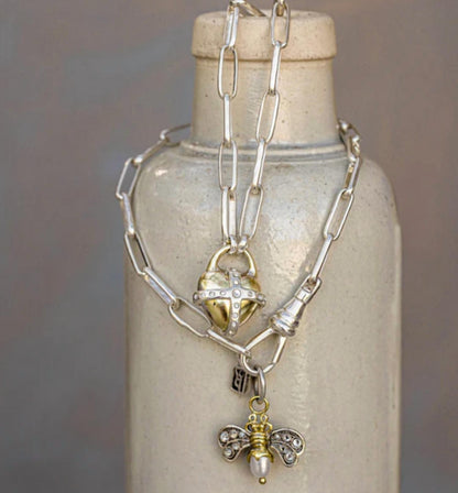Women's Crystal Honeypearl Bee Charm