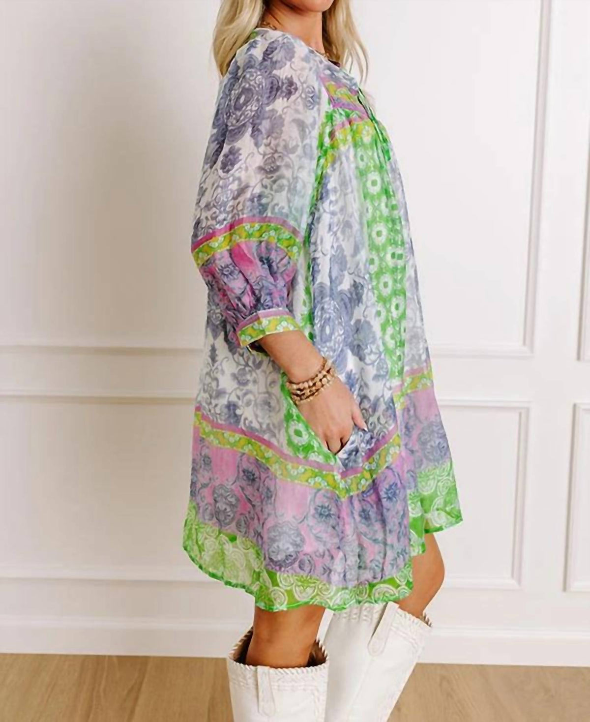 Ella Patchwork Short Dress