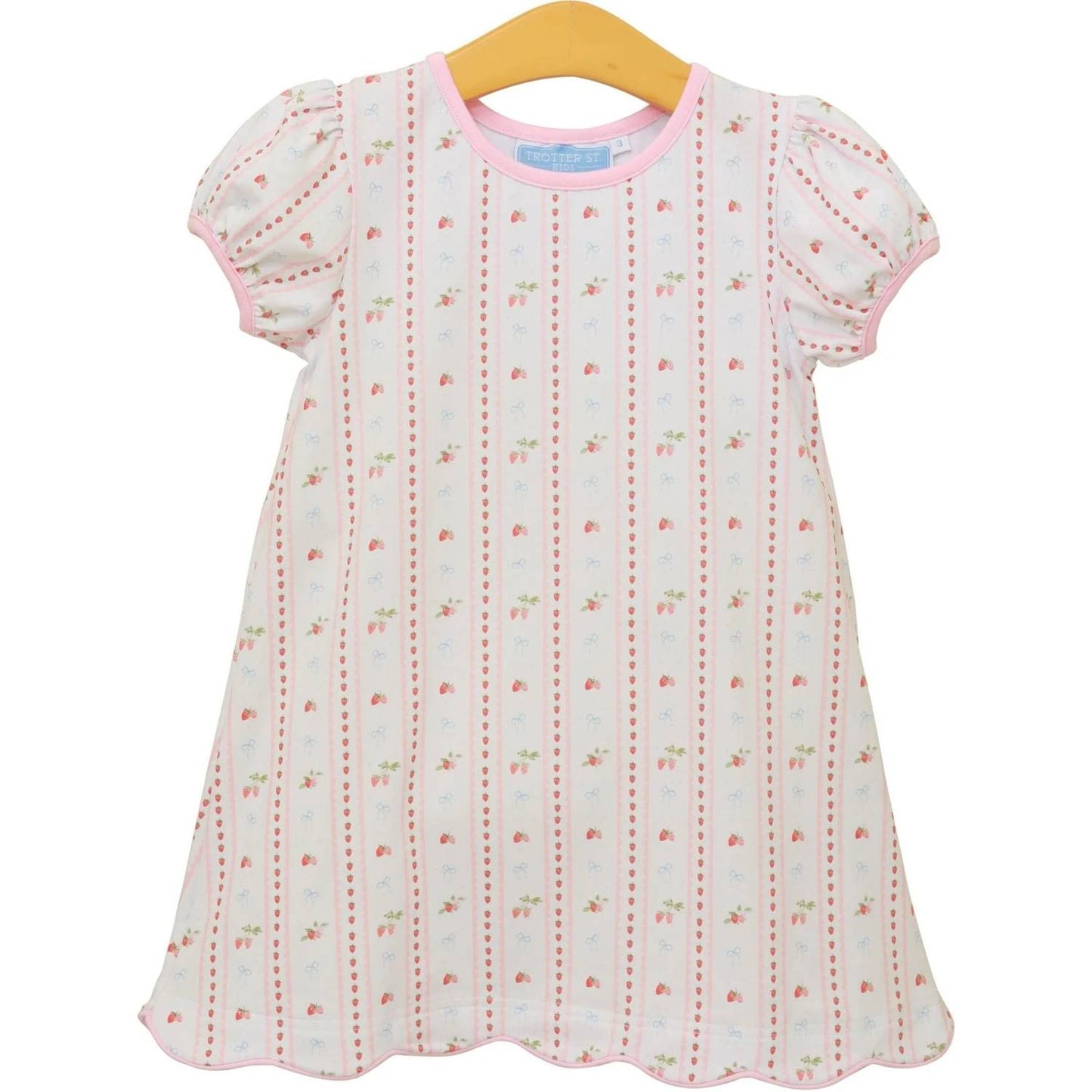 Girls Berry Sweet Scalloped Dress