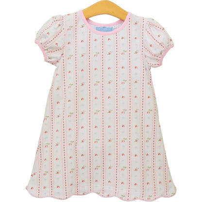 Girls Berry Sweet Scalloped Dress