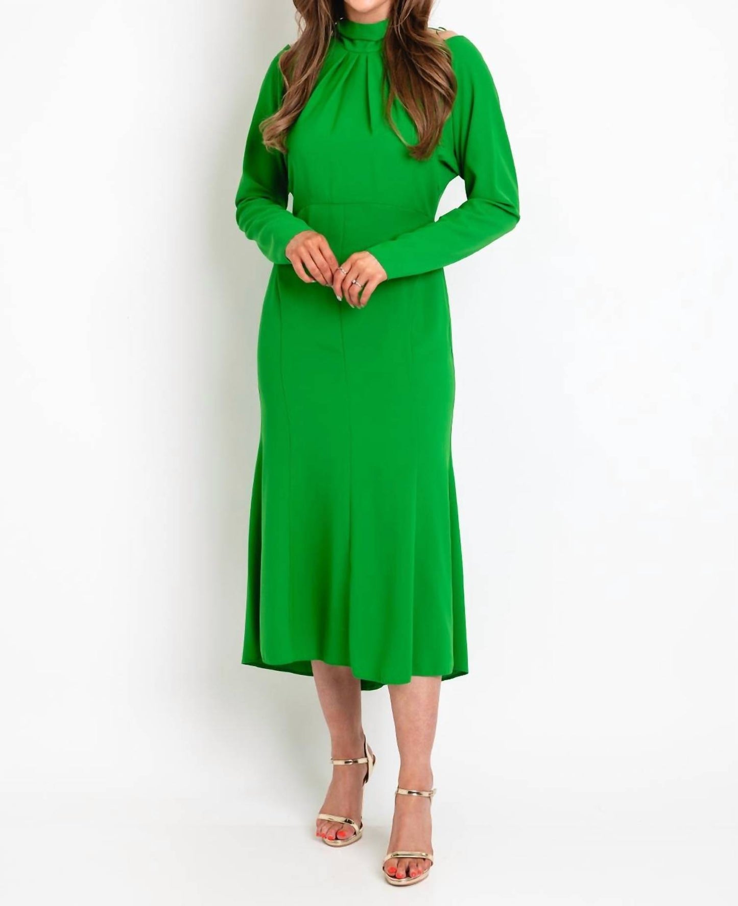 Pre-loved Tie Neck Draped Midi Dress