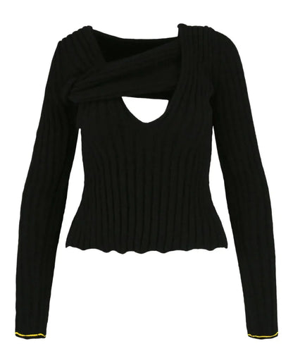Bottega Veneta - Women's Boucle Ribbed V-neck Sweater - Rack Hunt