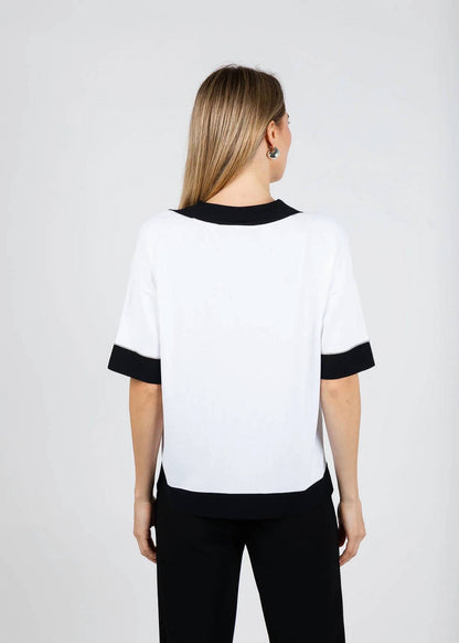 Split Neck Polo Sweater