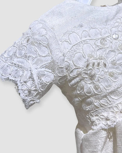 Lito - Girl's 2-Piece Silk Gown With Lace & Beading - Rack Hunt