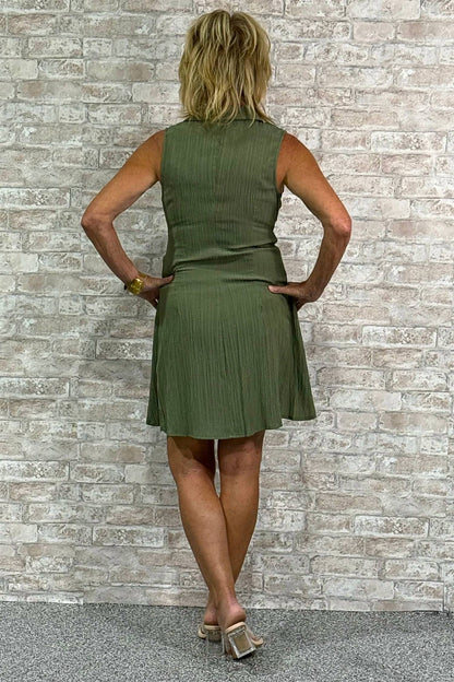Textured Belted Mini Dress