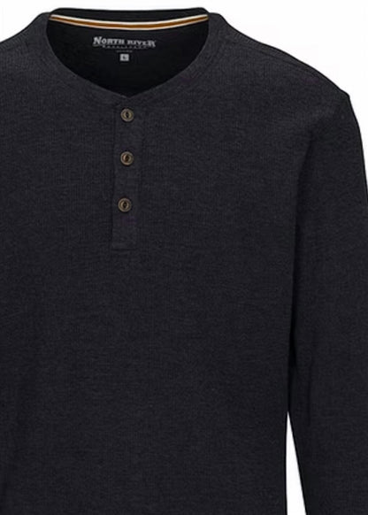 Men's Waffle 3 Button Henley Top