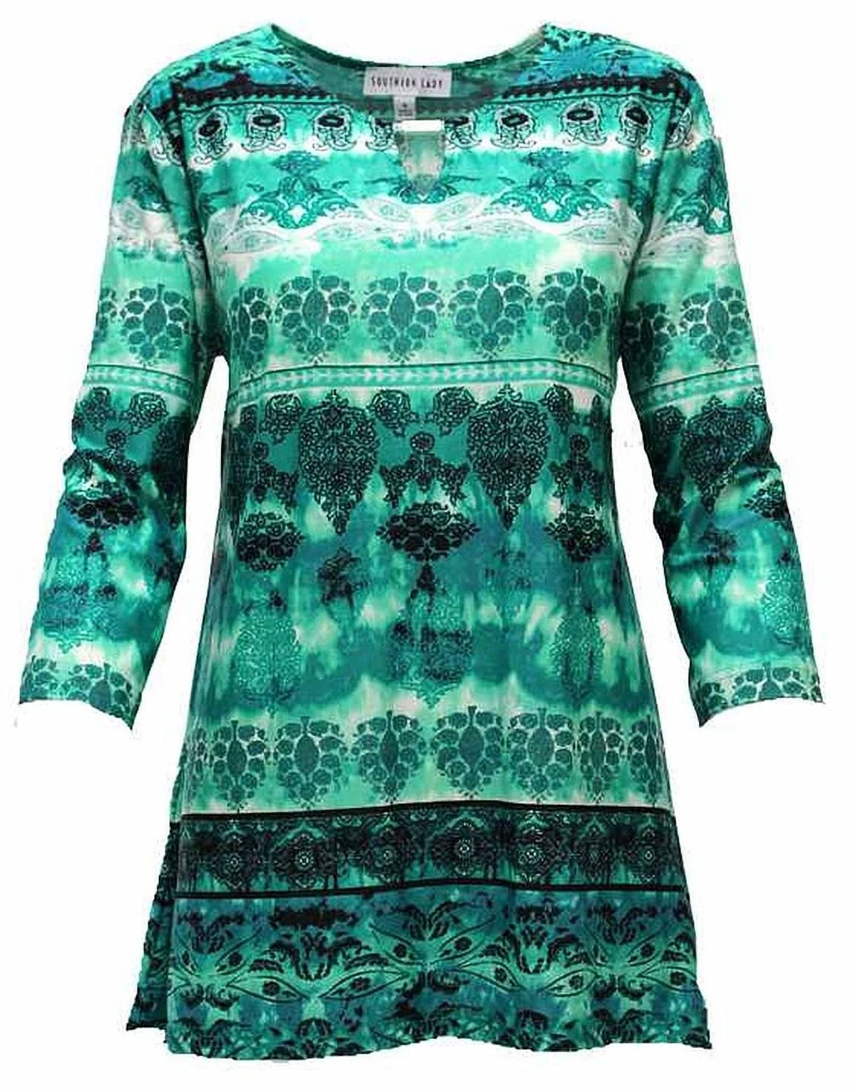 Rylan Border Print Tunic Top