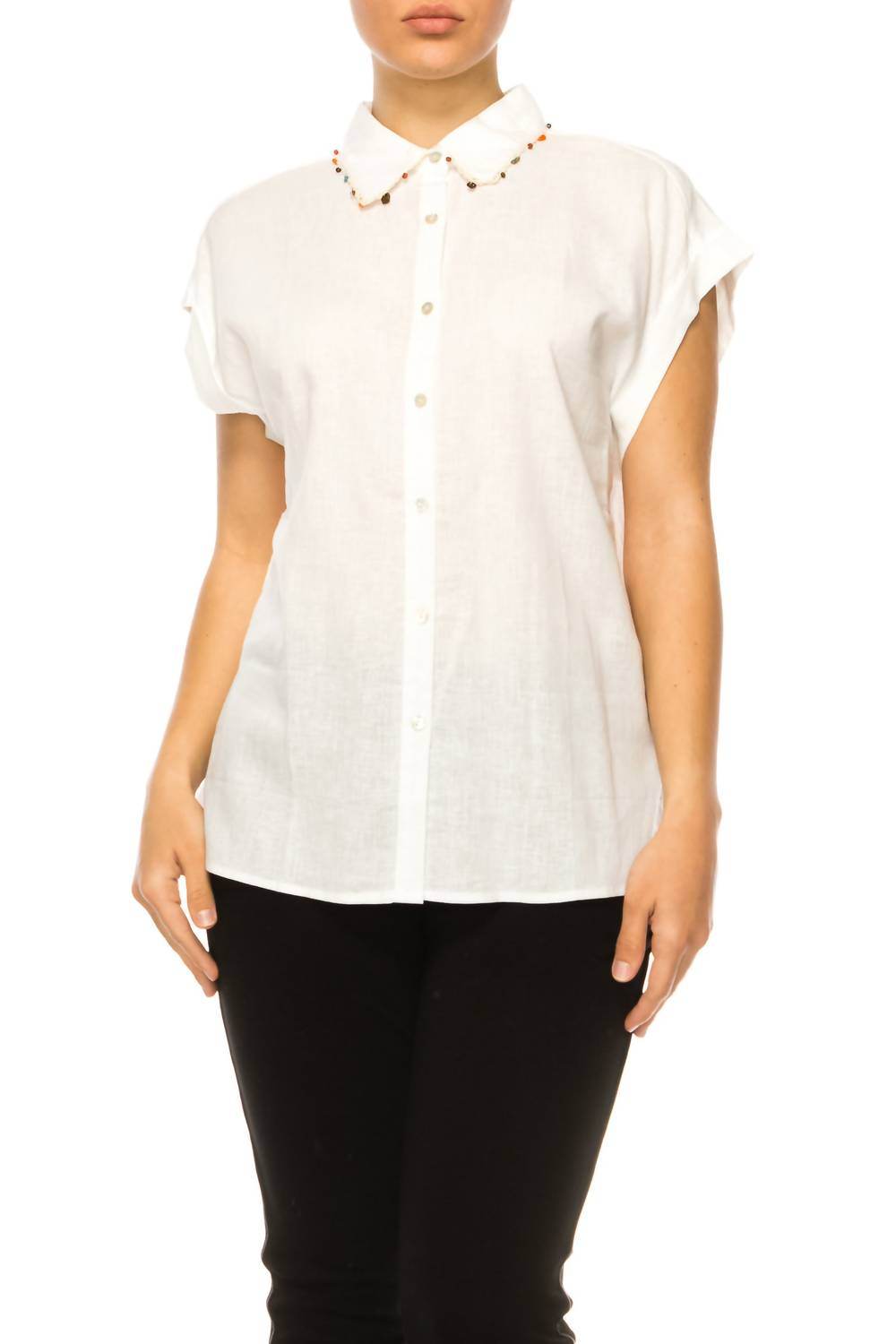 Hester & Orchard - Beaded Collar Dolman Style Top - Rack Hunt -