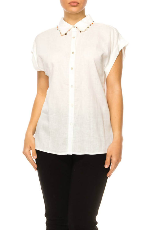 Hester & Orchard - Beaded Collar Dolman Style Top - Rack Hunt -