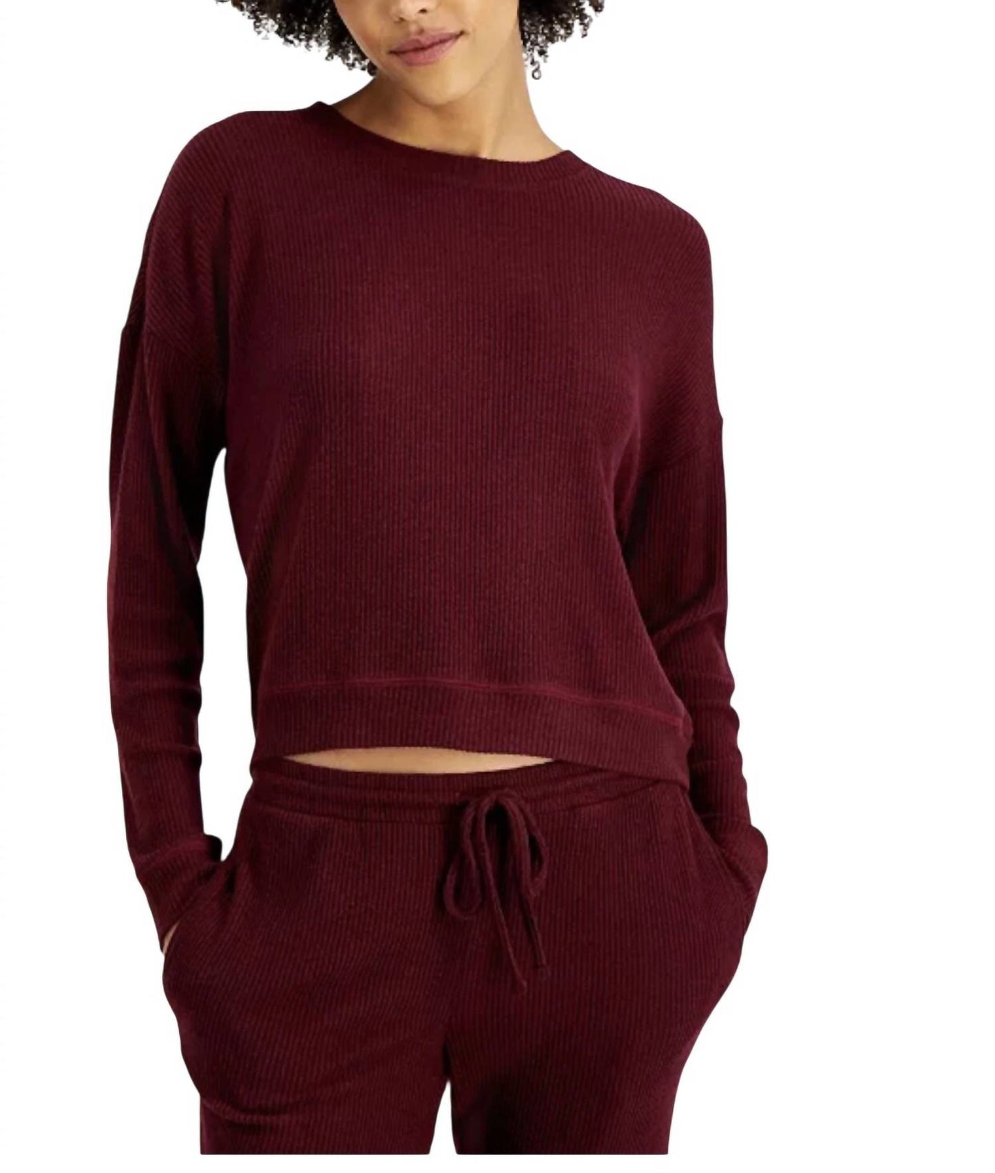Women's Ribbed Wide Leg Pajama Set