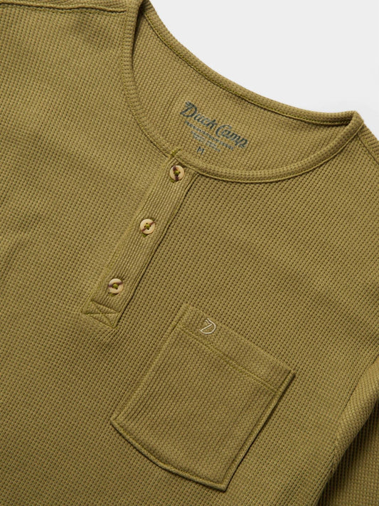 Men's Waffle Henley Long Sleeve Shirt