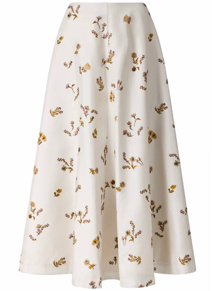Varda Floral Silk Midi Skirt