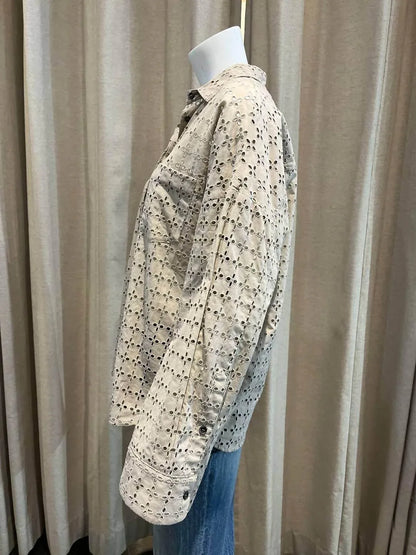 Nine in the Morning - Amanda Perforated Button Down Top - Rack Hunt