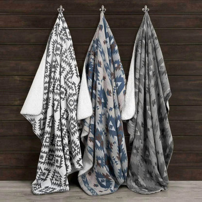 HiEnd Accents - Aztec Designer Shearling Throw Blankets - Rack Hunt