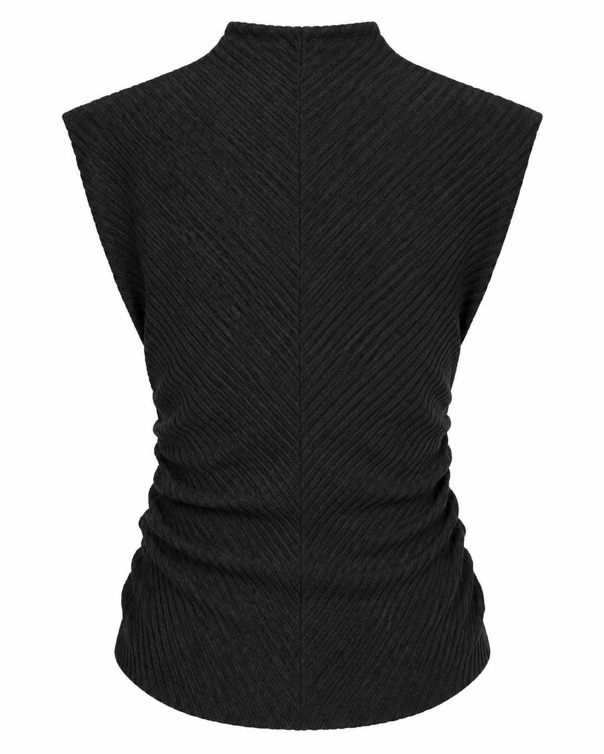 Funnel Neck Side Ruched Top