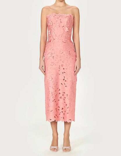 Astelle Floral Cut Strapless Dress
