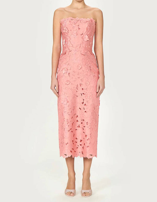 Astelle Floral Cut Strapless Dress