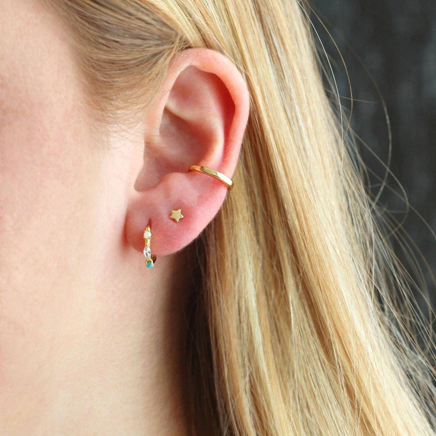 Women's Seaside Spark Huggie Hoop Earrings