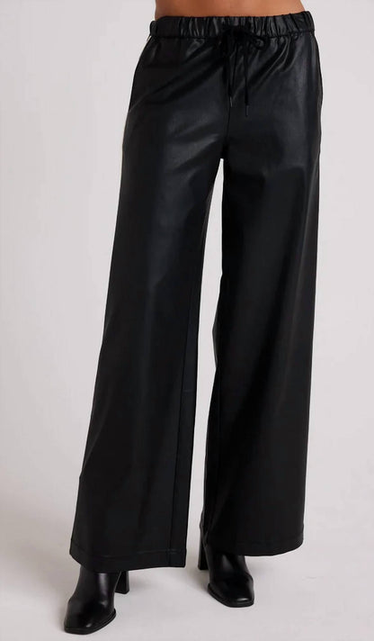 Coated Faux Leather Wide Leg Pant