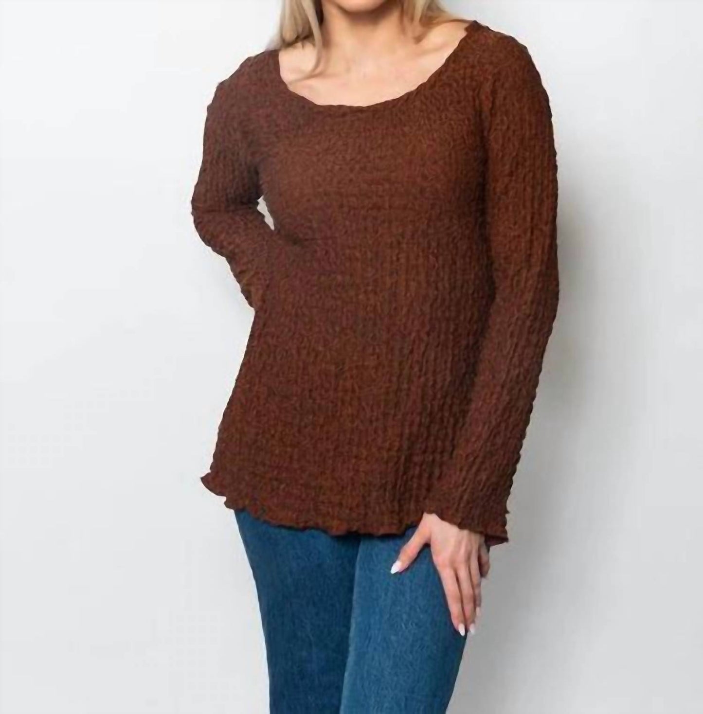 Pucker Twist Neck Top