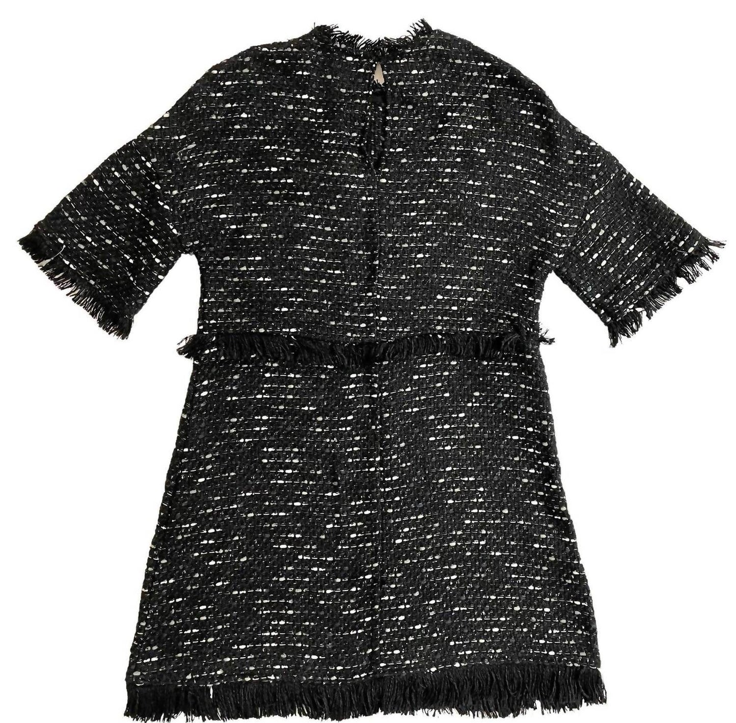 Boutique Moschino - FRINGED TWEED A LINE DRESS - Rack Hunt