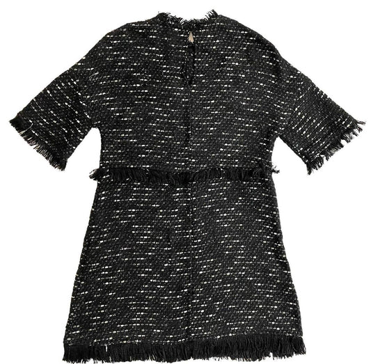 Boutique Moschino - FRINGED TWEED A LINE DRESS - Rack Hunt