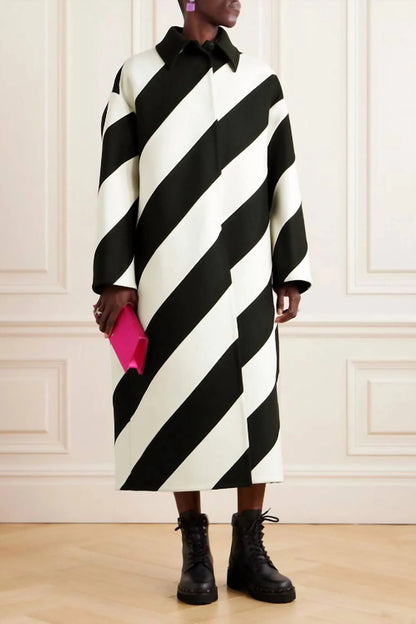 Valentino - Oversized Striped Coat - Rack Hunt