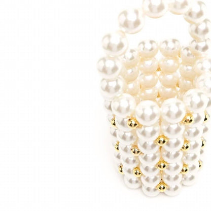 Women's Mini Pearls Evening Bucket Bag