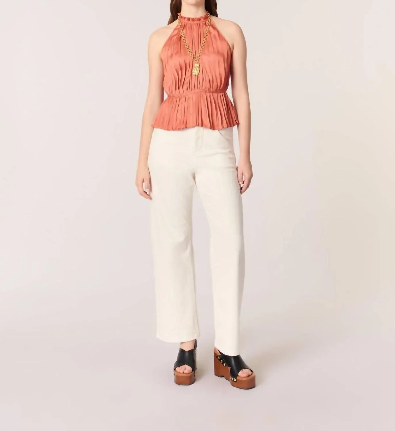 Maje - Leville Pleated Halter Top - Rack Hunt