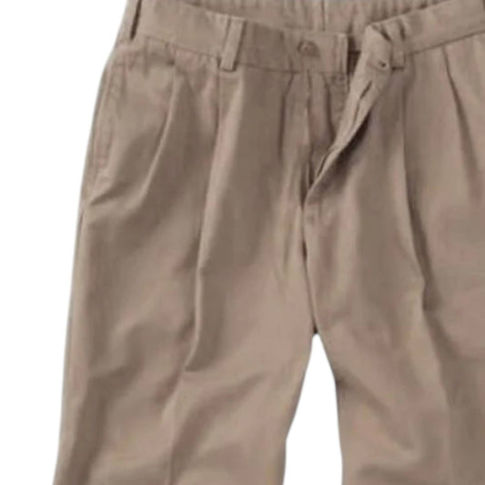 Men's Pleated Classic Fit Travel Twills Pants