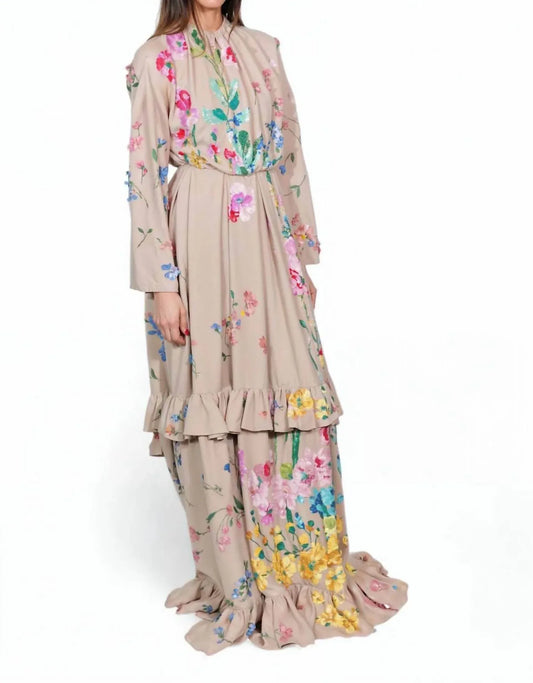 Valentino - Floral Embroidered Ruffle Hem Gown - Rack Hunt