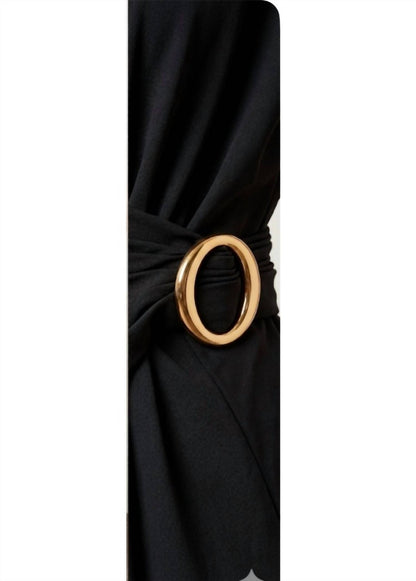Gathered Waist A-line Midi Dress