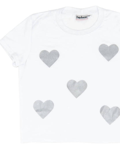 Girl's Silver Heart Toss Tee
