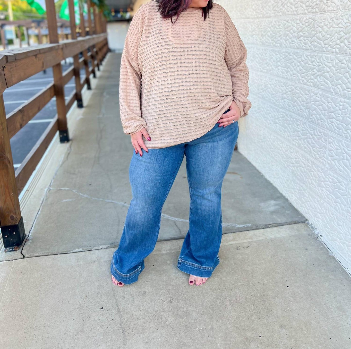 Mira Textured Long Sleeve Top