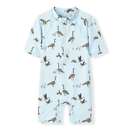 Kid's Goose Zipper Shortall Swimsuit