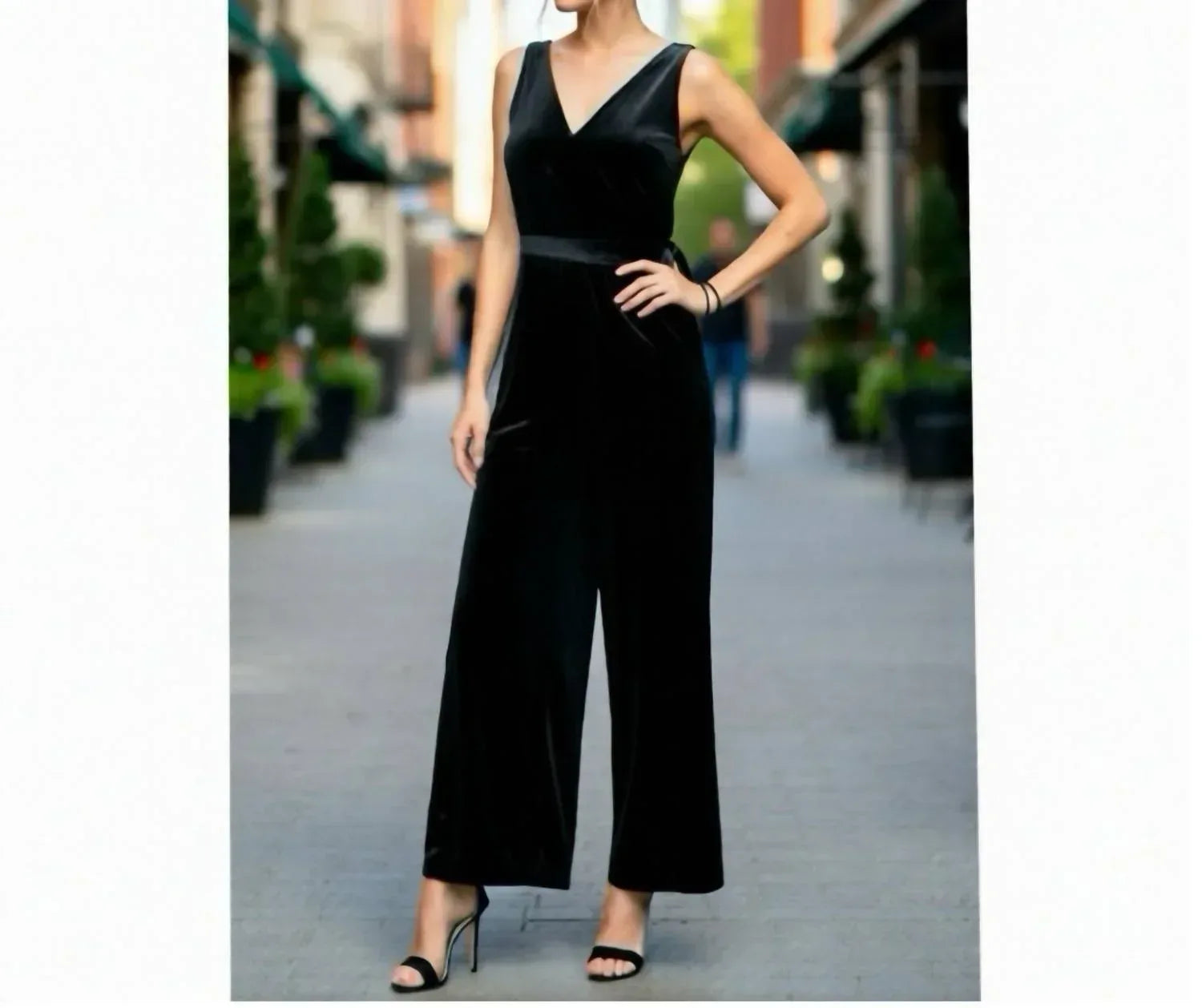 Cupshe - Velvet Cocktail Party Wide Leg Jumpsuit - Rack Hunt