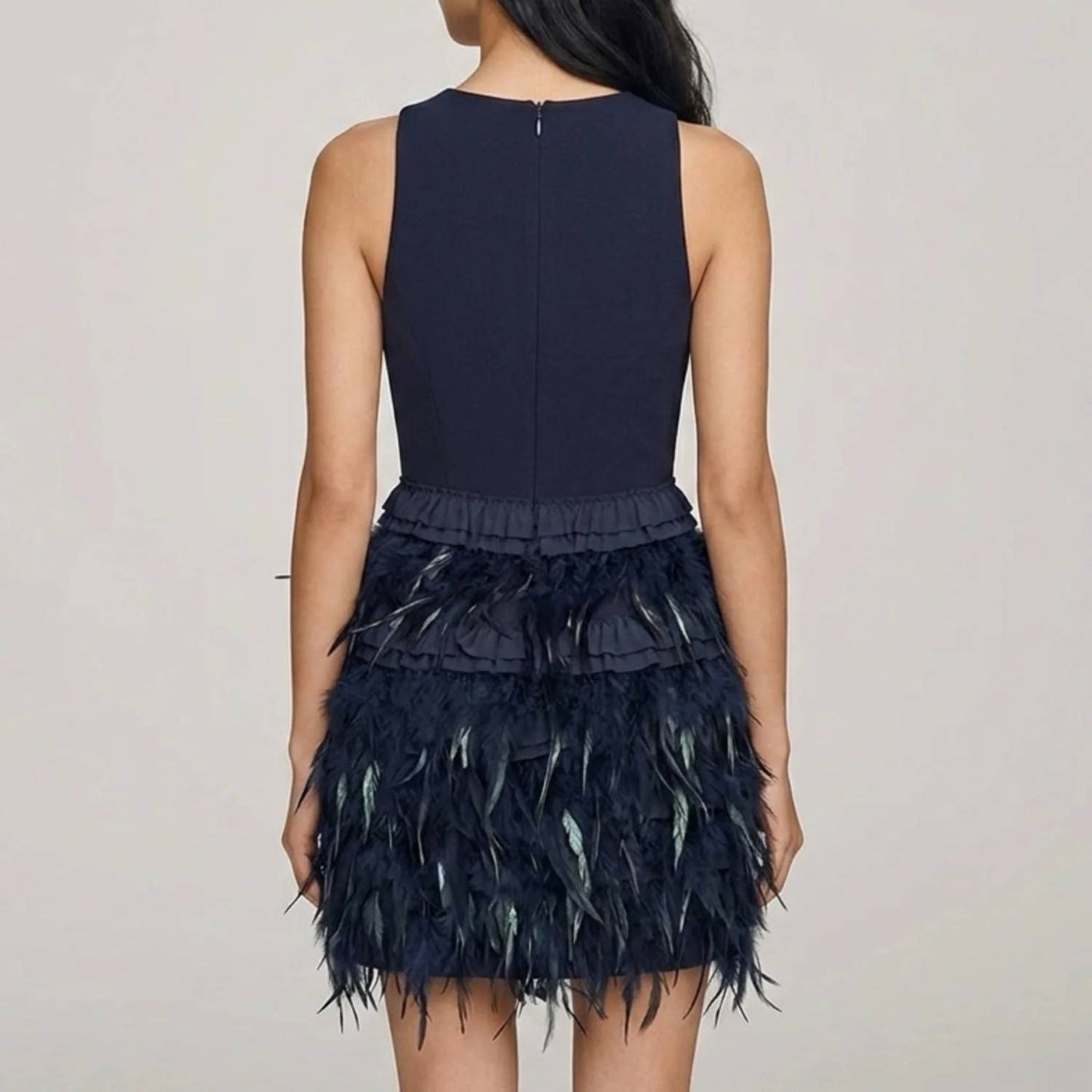 Lucy Cocktail Dress With Genuine Ostrich Feathers