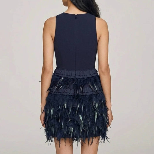 Lucy Cocktail Dress With Genuine Ostrich Feathers