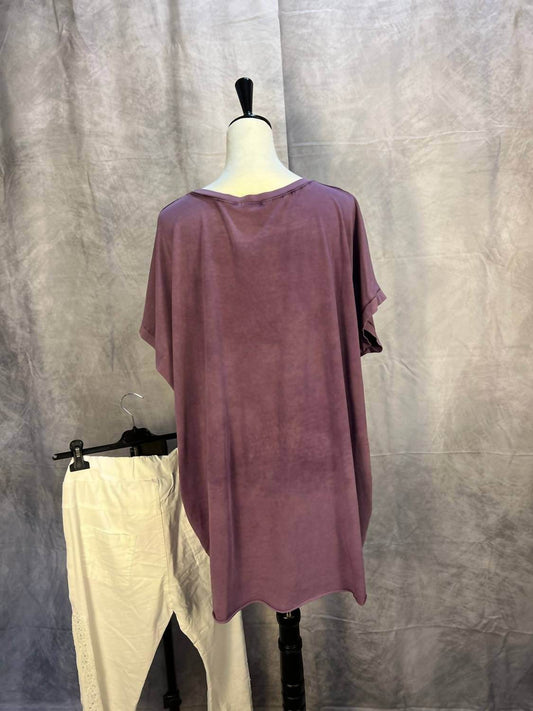 Urban Mangoz - Women's Cotton High Low Short-sleeve Washed Top - Rack Hunt