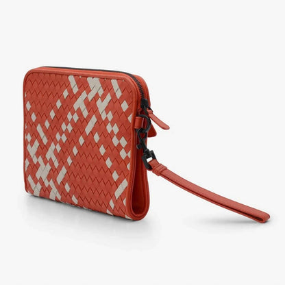 Women's Two-tone Leather Document Case Wristlet
