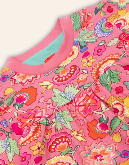 Girl's Dwarf Long Sleeve Floral Dress